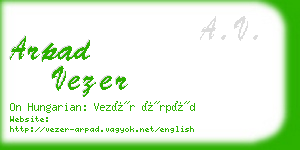 arpad vezer business card